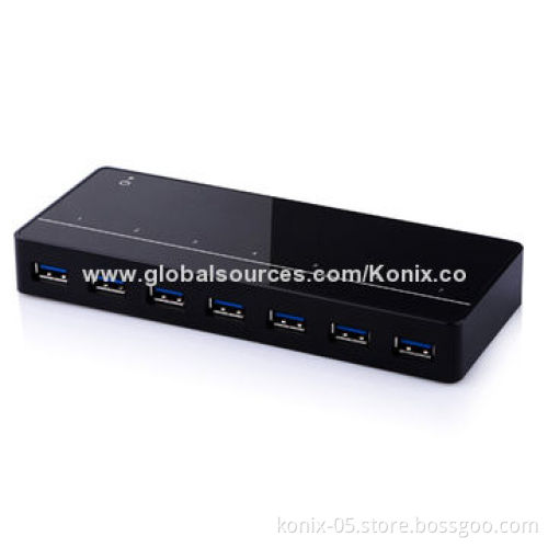 High-speed USB 3.0 driver, 7 ports, with external power adapter